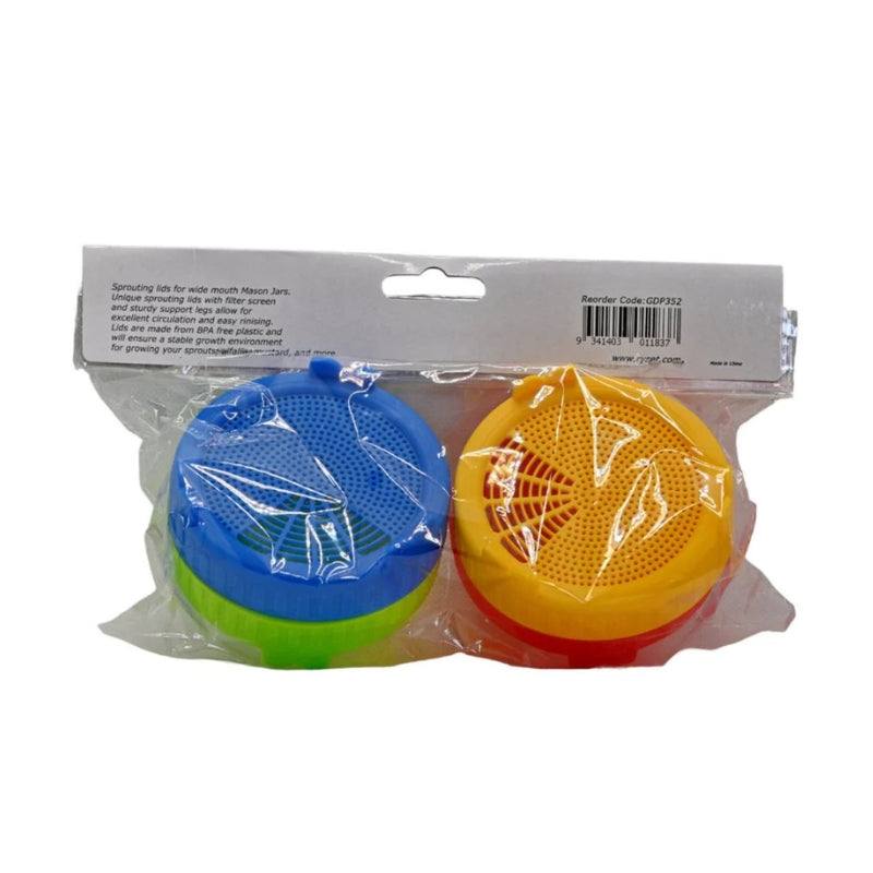 Lids for Mason Sprouting Jars - Pack of 4