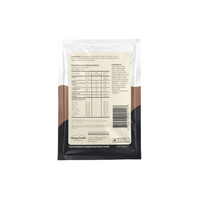Organic Hemp Protein Shake Chocolate Espresso - 35g