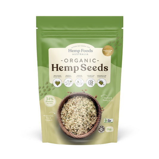 Organic Hulled Hemp Seeds - 1kg