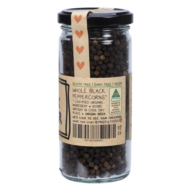 Black Pepper - Organic - Whole Peppercorns - 130g