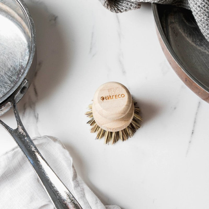 Pot Scrubber - Bamboo Handle & Palm Leaf Bristles