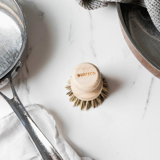 Pot Scrubber - Bamboo Handle & Palm Leaf Bristles