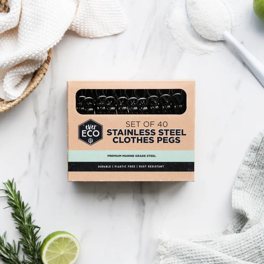 Stainless Steel Clothes Pegs - Premium Marine Grade - Pack of 40