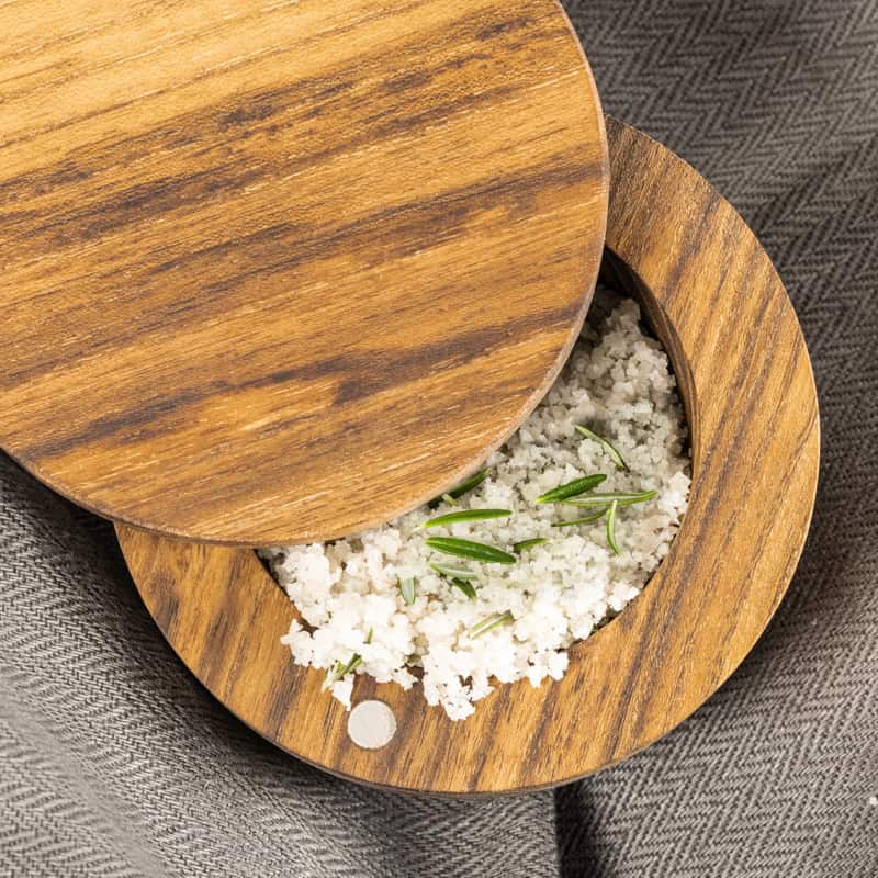 Acacia Wood Salt Box