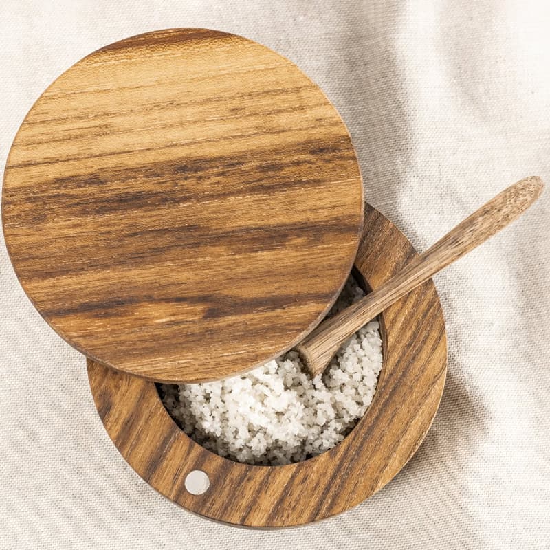 Acacia Wood Salt Box