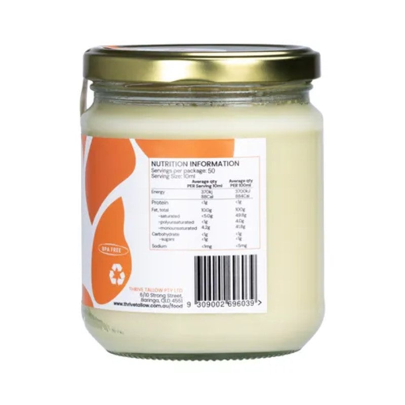 Grass Fed Beef Tallow - 500ml