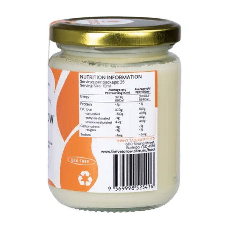 Grass Fed Beef Tallow - 250ml