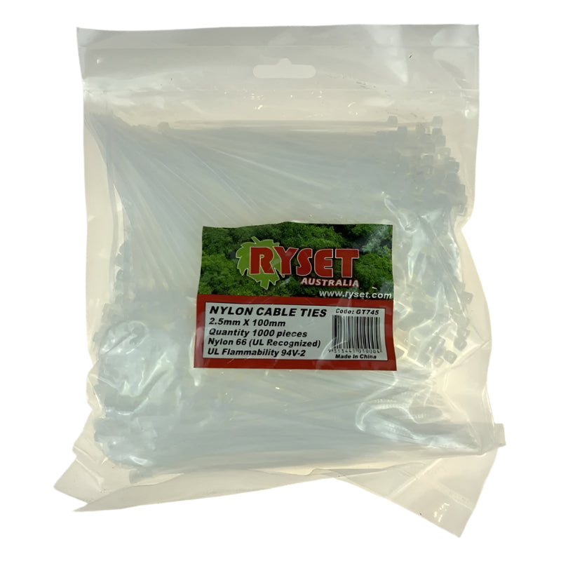 Cable Ties 100mm - Bulk - White 1000/bag