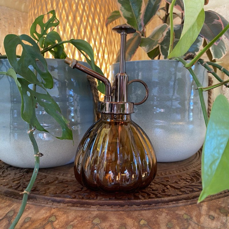 Retro Glass Plant Mister - Amber