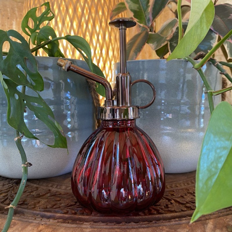 Retro Glass Plant Mister - Red