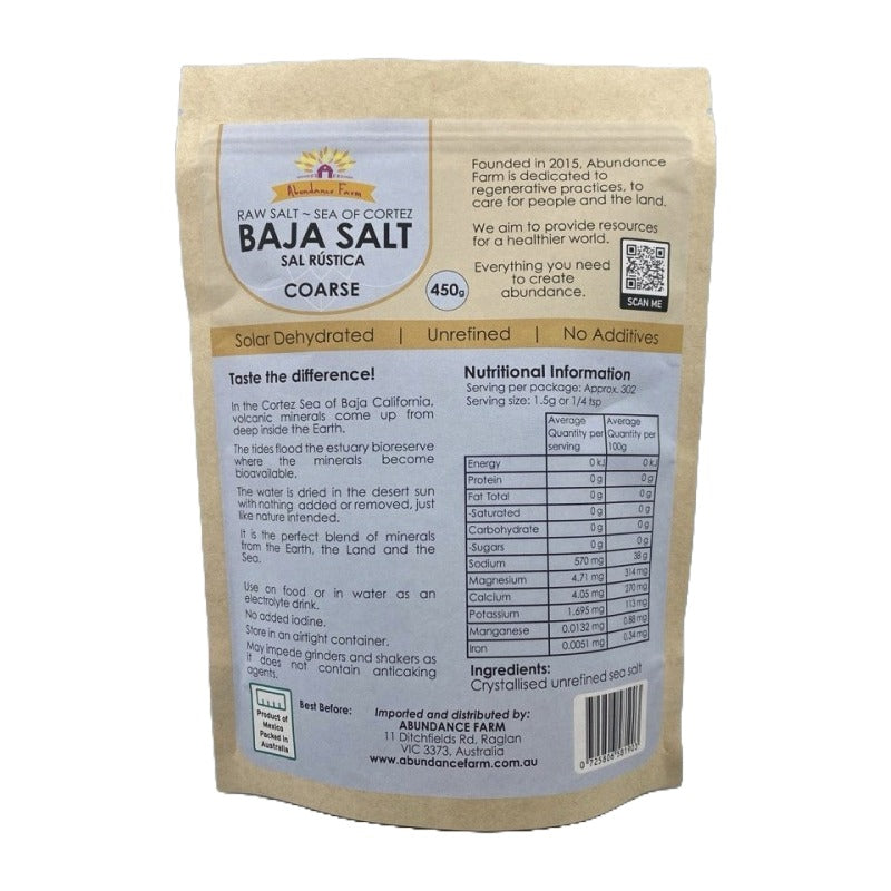 AFBS01 - ABUNDANCE FARM - Baja Salt - Coarse - 450g