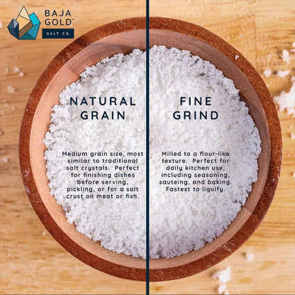 Baja Gold Mineral Sea Salt - Natural Grain Crystals - 454g