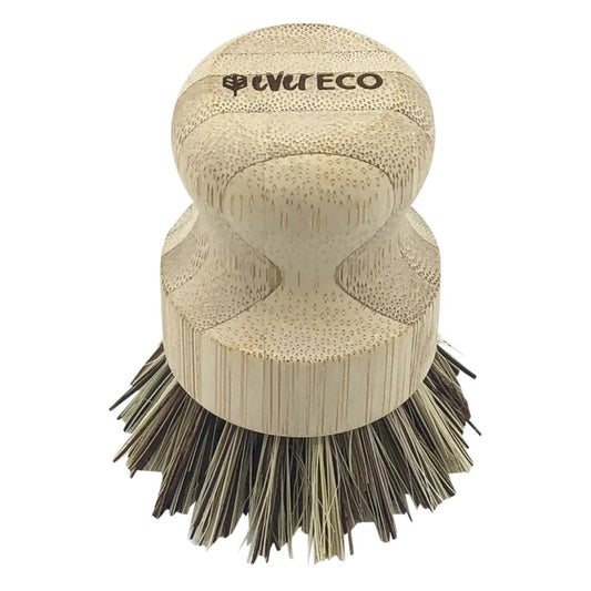Pot Scrubber - Bamboo Handle & Palm Leaf Bristles